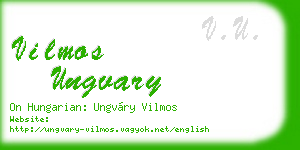 vilmos ungvary business card